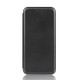 For BlackBerry KEY2 Carbon Fiber Texture Magnetic Horizontal Flip TPU + PC + PU Leather Case with Card Slot(Black)
