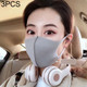 3 PCS Dust-proof Breathable Wind-proof  Fog-proof Disposable Mask(Grey)