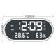 LED Dual USB for Charging Mirror Alarm Clock Thermometer and Hygrometer(White with 2 Color Lights)