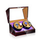 Electric Motor Rotating Watch Box Automatic Mechanical Watch Shaker, US / EU / UK Plug(Ebony + Camel Flannel)