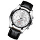 FNGEEN S001 Men Waterproof Watch Non-Mechanical Calendar Watch(Black Leather White Steel White Flour)