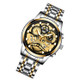 FNGEEN 4088 Men Hollow Quartz Watch Student Waterproof Luminous Watch(Gold Black Surface)