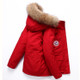 Men Goose Short Padded Workwear Down Jacket (Color:Red Size:XL)