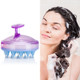 Silicone Head Scalp Massage Brush Hair Washing Scalp Cleanse Comb (Translucent Purple)