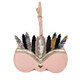 Cute And Funny PU Sunglasses Case Portable Glasses Case With Hanging Buckle, Colour: Feather