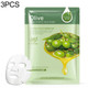 3 PCS Skin Care Plant Facial Mask Moisturizing Oil Control Blackhead Remover Wrapped Mask Face Mask Face Care(Olive)
