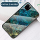 For iPhone 11 Marble Glass Protective Case(Emerald)