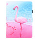 Universal Colored Drawing Horizontal Flip PU Leather Case with Holder & Card Slots & Wallet, Specification:10 inch(Flamingo)