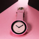 Simple Style Round Dial Matte Leather Strap Quartz Watch for Men / Women(Pink)