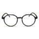 Fashion Eyeglasses Retro TR Frame Plain Glass Spectacles(Matte Black)