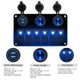 Multi-functional Combination Switch Panel 12V / 24V 6 Way Switches + Dual USB Charger for Car RV Marine Boat (Blue Light)