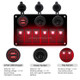Multi-functional Combination Switch Panel 12V / 24V 6 Way Switches + Dual USB Charger for Car RV Marine Boat (Red Light)