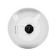 E27 Bulb Shape 360 Degrees Panoramic Camera 1080P HD WiFi Remote Webcam Monitoring for IOS / Android Mobile Phone, Support Motion Detection & Two-way Voice(16GB)