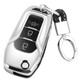 TPU One-piece Electroplating Opening Full Coverage Car Key Case with Key Ring for Ford Edge / ESCORT / KUGA / Mondeo / EcoSport / FOCUS (Silver)