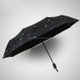 Three Folding Ultralight Umbrella, Women Waterproof Anti-UV (Black Stripe Pattern)