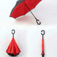 Hands-free Reverse Double-layer Straight Pole All-weather Umbrella, Size:23 Inch(Red)