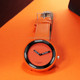 Simple Style Round Dial Matte Leather Strap Quartz Watch for Men / Women(Orange)