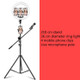 14 inch+4 Phone Clips+Microphone Pole Dimmable Color Temperature LED Ring Fill Light Live Broadcast Set With 2.1m Tripod Mount, CN Plug