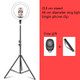 14 inch+Phone Clip Dimmable Color Temperature LED Ring Fill Light Live Broadcast Set With 2.1m Tripod Mount, CN Plug