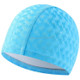 Adult Crescent PU Waterproof Comfortable Earmuff Swimming Cap(Sky)