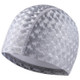 Adult Crescent PU Waterproof Comfortable Earmuff Swimming Cap(Silver Grey)