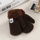 Winter Baby Knitted Warm Gloves Full Finger Mittens(Dark Khaki)