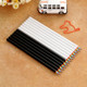 12 PCS Rainbow HB Environmental Pencil Paper Rod Pen(6 PCS Black + 6 PCS White)