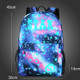 Starry Sky Luminous Backpack Oxford Cloth Printed Backpack, Colour: Star Blue Star