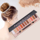 5673 Cosmetic 12 Colors Matte + Pearl Smoky Grapefruit Color Eye Shadow Makeup Palette with Brush Set