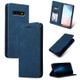 Retro Skin Feel Business Magnetic Horizontal Flip Leather Case for Samsung Galaxy S10 Plus(Navy Blue)