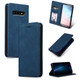 Retro Skin Feel Business Magnetic Horizontal Flip Leather Case for Samsung Galaxy S10 Plus(Navy Blue)