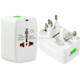 Plug Adapter, Universal EU US UK AU Travel AC Power Adaptor Plug(White)