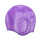 Silicone Ear Protection Waterproof Swimming Cap for Adults with Long Hair(Purple)