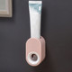 Fully Automatic Punch-free Squeezing Toothpaste Wall-mounted Lazy Squeezing Artifact Toothpaste Rack(Cherry Blossom Powder)