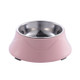 Pet Food Bowl Stainless Steel Dog Cat Dual-use Bowl(Pink)