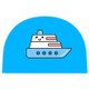 Children Waterproof PU Coated Breathable Sunscreen Swimming Cap(Blue Sailboat)