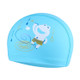 Children Waterproof Hair Care PU Coated Cute Frog Pattern Swimming Cap(Lack Blue)