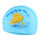 Children Cartoon Hippo Pattern PU Coated Waterproof Swimming Cap(Lack Blue)