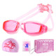 JIEHU 8008 4 in 1 HD Anti-fog Waterproof Transparent Big Frame Swimming Goggles Swimming Cap Set(Transparent Pink)