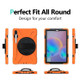 For Samsung Galaxy Tab S6 10.5 inch T860 / T865 Shockproof Colorful Silicone + PC Protective Case with Holder & Shoulder Strap & Hand Strap & Pen Slot(Orange)