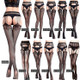 3 PCS Hollow Out Tights Lace Sexy Stockings Female Thigh High Fishnet Embroidery Transparent Pantyhose Women Black Lace Hosiery, Size:One size simple package (OPP)(6050)