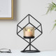 Geometric Three-dimensional Geometric Wrought Iron Candlestick Ornaments Without Candles(Black )