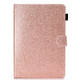 For 10 inch Tablet Varnish Glitter Powder Horizontal Flip Leather Case with Holder & Card Slot(Rose Gold)