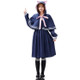 Pointy Ear Cat Cosplay Costume Skirt + Socks + Shawl Suit(Color:Dark Blue Size:Free Size)