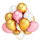 45 PCS 12 Inch Pearl Latex Balloons Birthday Wedding Party Decor with Colored Ribbon(Pink+gold+silver)