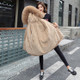 Down Jacket, Cotton-padded Jacket, Lamb Hair Liner, Overcoming The Waist Thickened Jacket (Color:Khaki Size:M)
