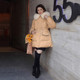 Sweet Little Fragrance Is Thinner Plush Hooded Jacket Down Jacket Cotton Coat (Color:Champagne Size:S)