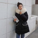 Sweet Little Fragrance Is Thinner Plush Hooded Jacket Down Jacket Cotton Coat (Color:Black Size:XL)