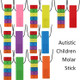 2 PCS Silicone Baby Building Block Teether Autistic Children Molar Stick, Colour: Blue