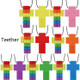 2 PCS Silicone Baby Building Block Teether Autistic Children Molar Stick, Colour: Orange Two